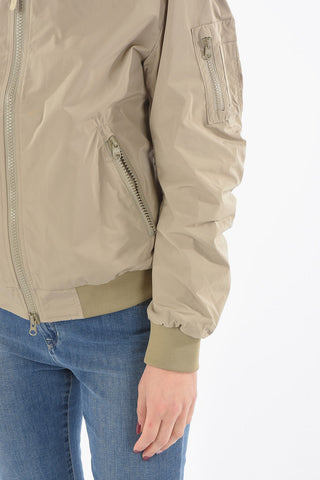 Solid Color BEAVER Bomber with Breast Pocket On the Sleeve