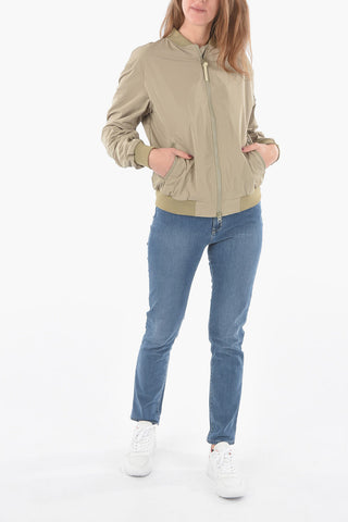 Solid Color BEAVER Bomber with Breast Pocket On the Sleeve