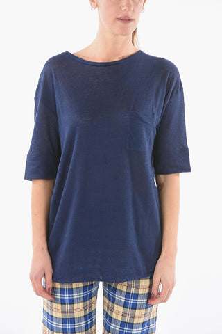 Oversized Flax SLUB T-Shirt with Breast Pocket