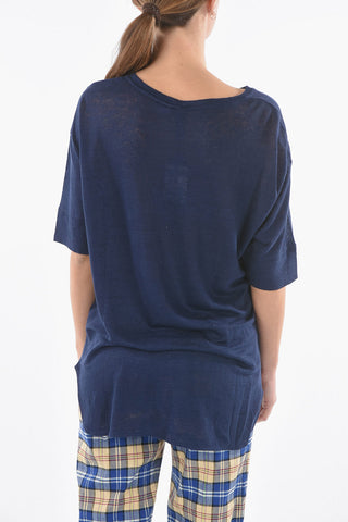 Oversized Flax SLUB T-Shirt with Breast Pocket