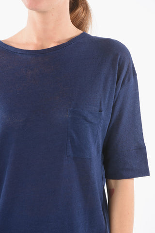 Oversized Flax SLUB T-Shirt with Breast Pocket