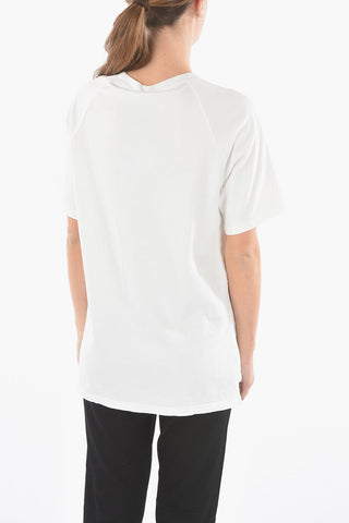 T-Shirt Girocollo Oversize con Taschino e Patch Logo