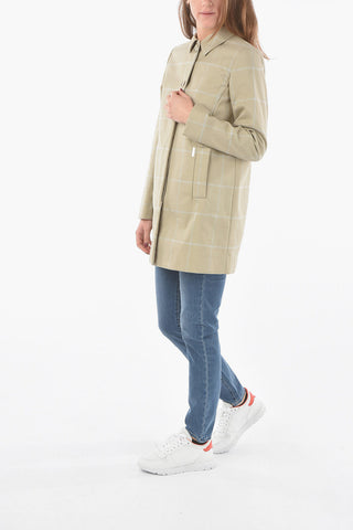 Cotton Windowpane Check PALMIER Balmacaan Coat