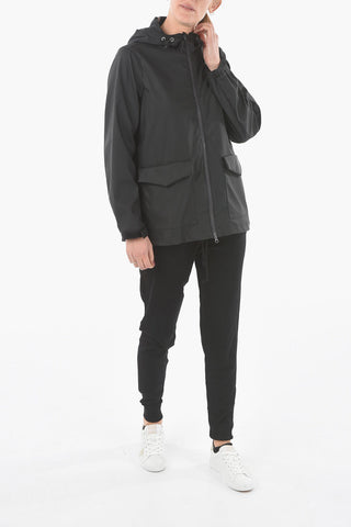PENN-RICH Solid Color Hooded Waterproof Jacket