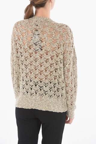 Maglia Traforata con Scollo a V
