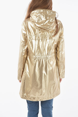 Metallic Nylon CHANNEL Maxi Parka with Double Patch Pockets