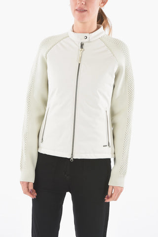 Knit Perforated Sleeves Padded Run Track LUM Jacket