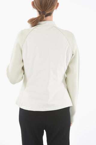 Knit Perforated Sleeves Padded Run Track LUM Jacket