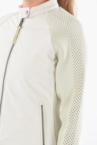 Knit Perforated Sleeves Padded Run Track LUM Jacket