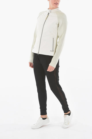 Knit Perforated Sleeves Padded Run Track LUM Jacket