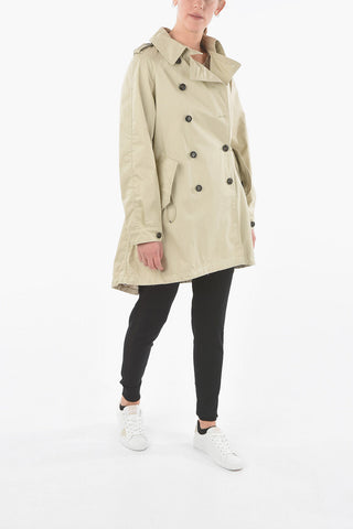Solid Color Double Breasted Trench