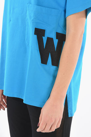 Maxi T-shirt Girocollo con Monogram Patch