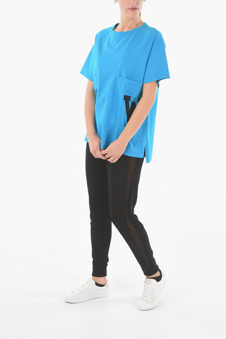 Maxi T-shirt Girocollo con Monogram Patch