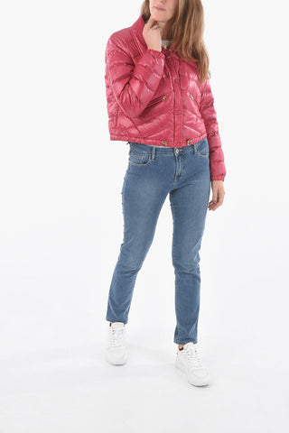 Snap Buttons CLARION Crop Down Jacket with Golden Details