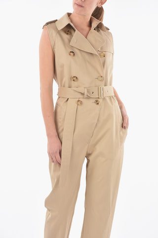 Sleeveless Utility Jumpsuit with Belt