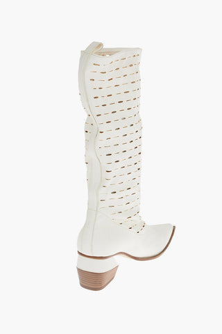 Laser-Cut Leather Point Toe PASOLINI Western Boots 5.5cm
