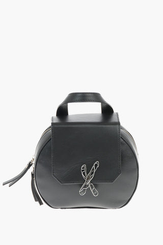 Leather CINCILLA Mini Shoulder Bag with Silver Logo