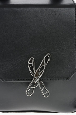 Leather CINCILLA Mini Shoulder Bag with Silver Logo