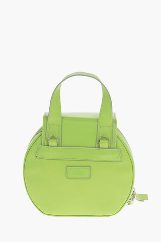 Leather Shoulder Mini Bag CINCILLA with Silver Logo