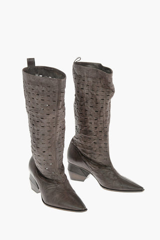 6cm Perforated Leather PASOLINI Western Boots