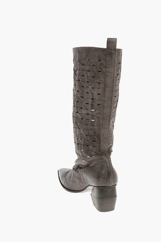 6cm Perforated Leather PASOLINI Western Boots