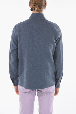 Half-Lined Sweatshirt with Collar and Flap Pocket
