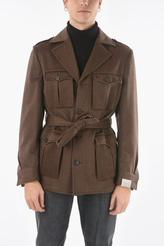 Half-Lined Blazer with 4 Button Pockets and Belt