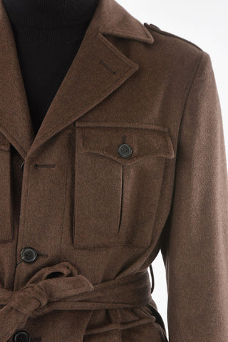Half-Lined Blazer with 4 Button Pockets and Belt