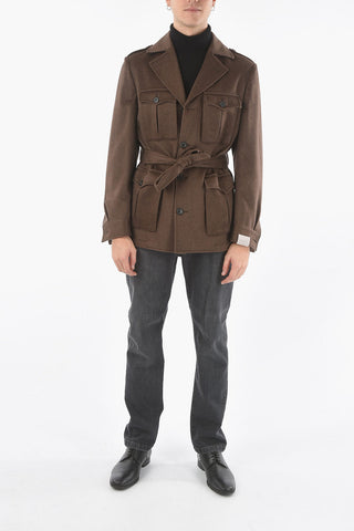 Half-Lined Blazer with 4 Button Pockets and Belt