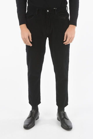 Crop Corduroy Trousers with 5 Pockets
