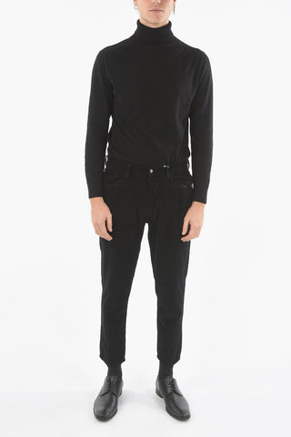 Crop Corduroy Trousers with 5 Pockets