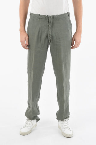 ID Pantaloni in Lino a 4 Tasche con Lacci