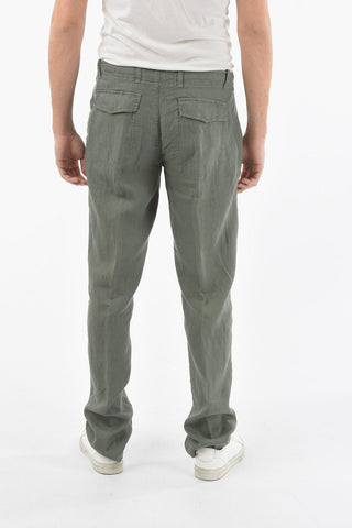 ID Pantaloni in Lino a 4 Tasche con Lacci