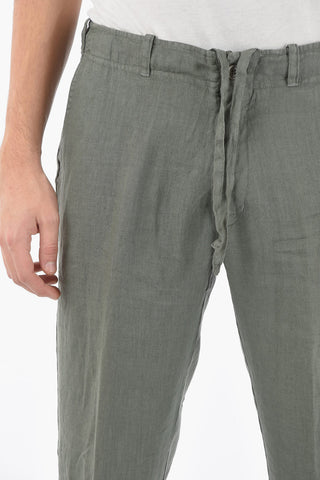 ID Pantaloni in Lino a 4 Tasche con Lacci