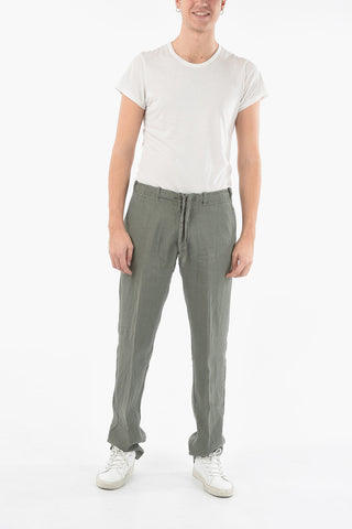 ID Pantaloni in Lino a 4 Tasche con Lacci
