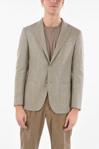 CC COLLECTION Virgin Wool and Flax REFINED 2-button Blazer
