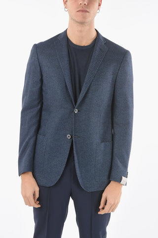 silk GATE side vents patch pocket 2-button blazer