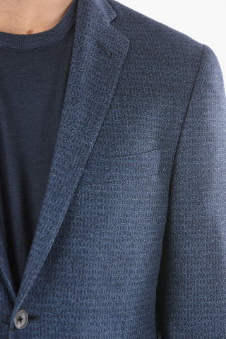 silk GATE side vents patch pocket 2-button blazer