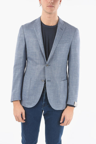 Virgin Wool Silk and Flax GATE Blazer with Patch Pocket