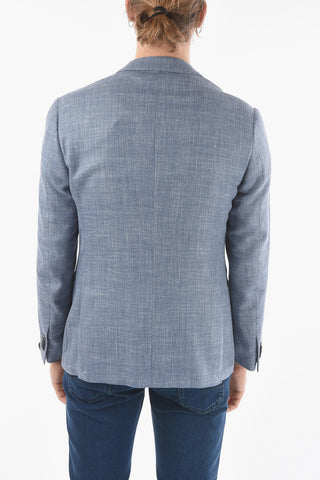 Virgin Wool Silk and Flax GATE Blazer with Patch Pocket