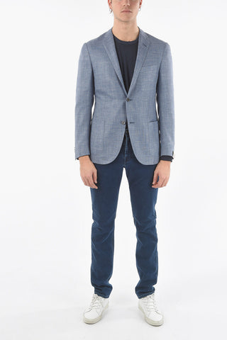 Virgin Wool Silk and Flax GATE Blazer with Patch Pocket