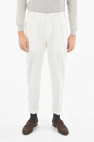 CC COLLECTION Single Pleat Stretch Cotton RESET Pants