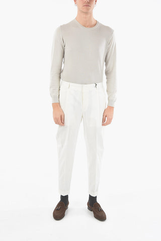 CC COLLECTION Single Pleat Stretch Cotton RESET Pants