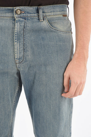 18,5cm Mid Wash CASTEL Jeans with Visible Stitching