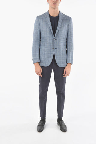 Silk ACADEMY SOFT Side Vents Notch Lapel 2-button Blazer
