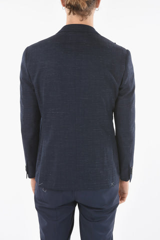 side vents peak lapel GATE double-breasted blazer