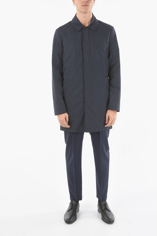 ID Solid Color Balmacaan Coat with Hidden Closure