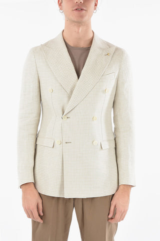 CC COLLECTION Houndstooth Peak Lapel REWARD Double-Breasted Blazer