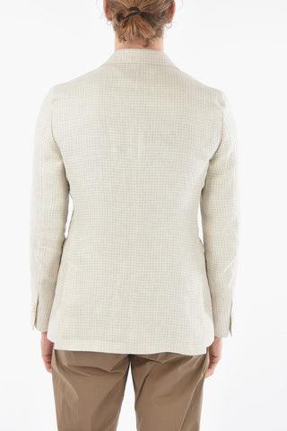 CC COLLECTION Houndstooth Peak Lapel REWARD Double-Breasted Blazer