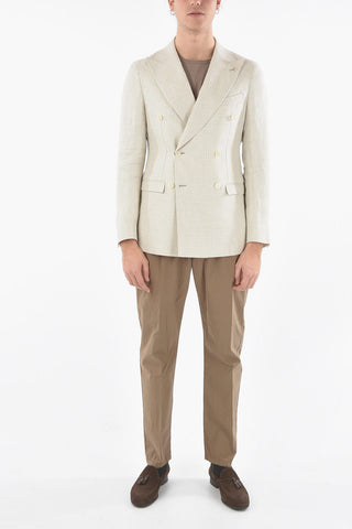 CC COLLECTION Houndstooth Peak Lapel REWARD Double-Breasted Blazer